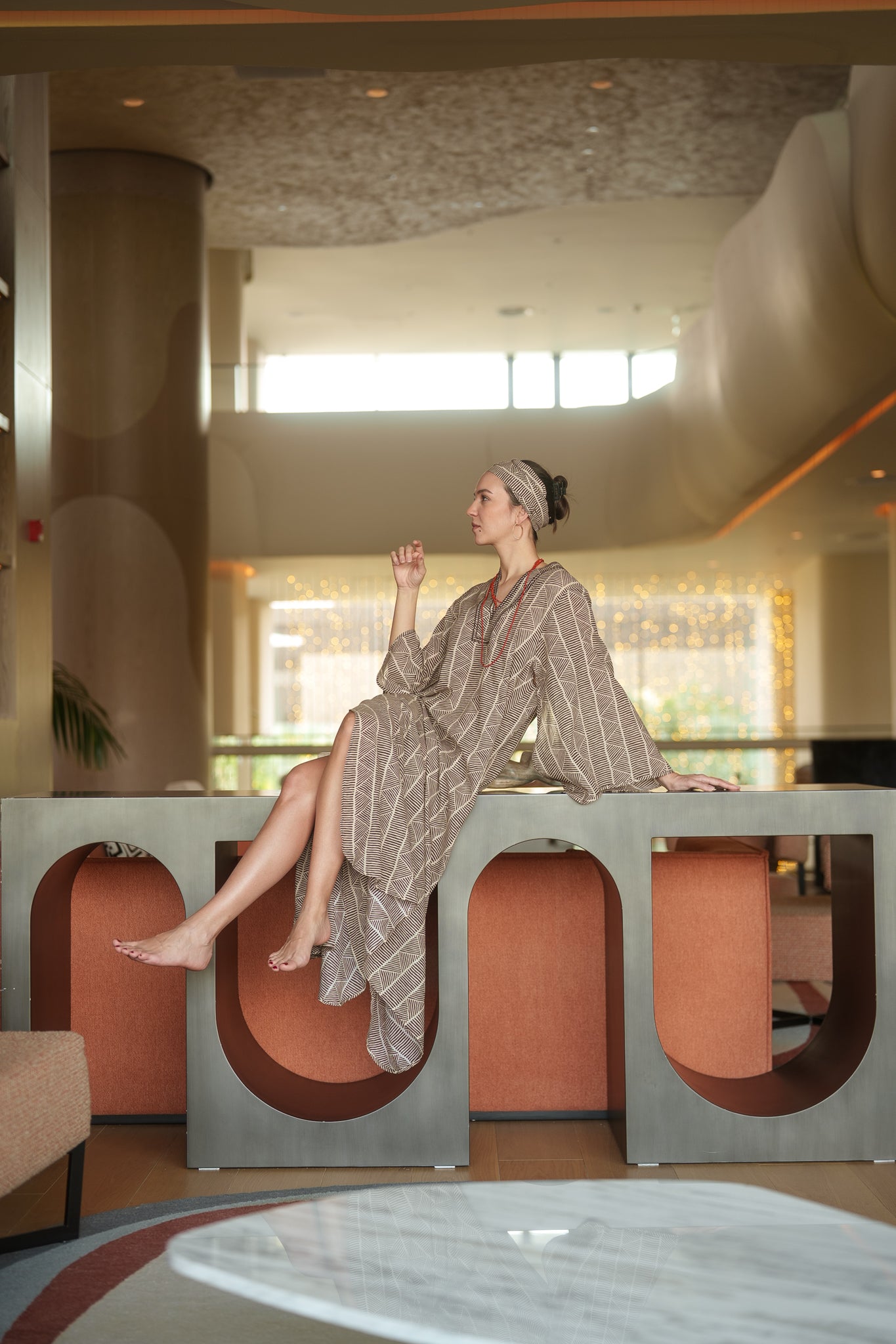 Anastasia Kaftan - Brown beige tribal