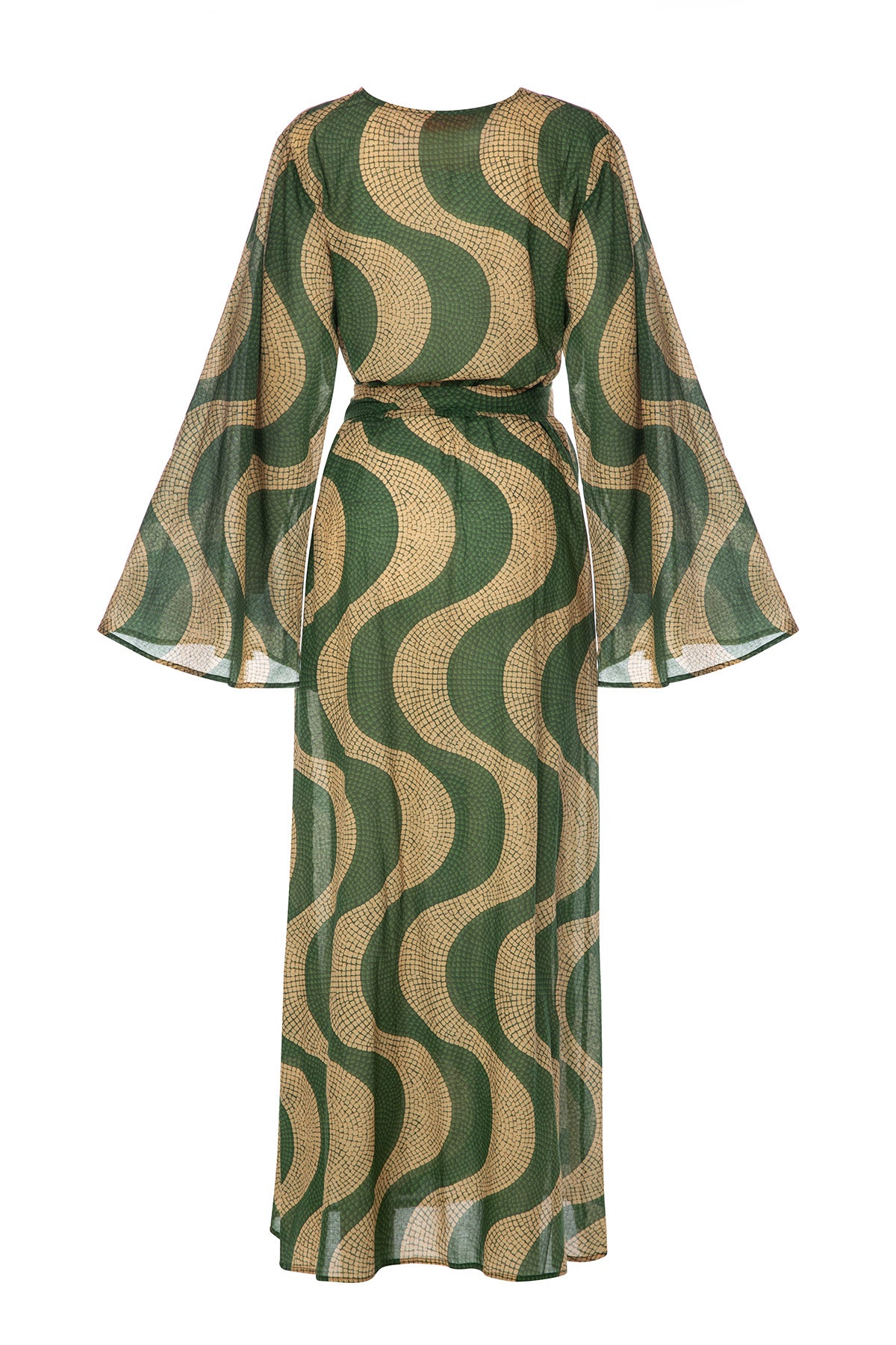 Josephine dress - Green beige tile