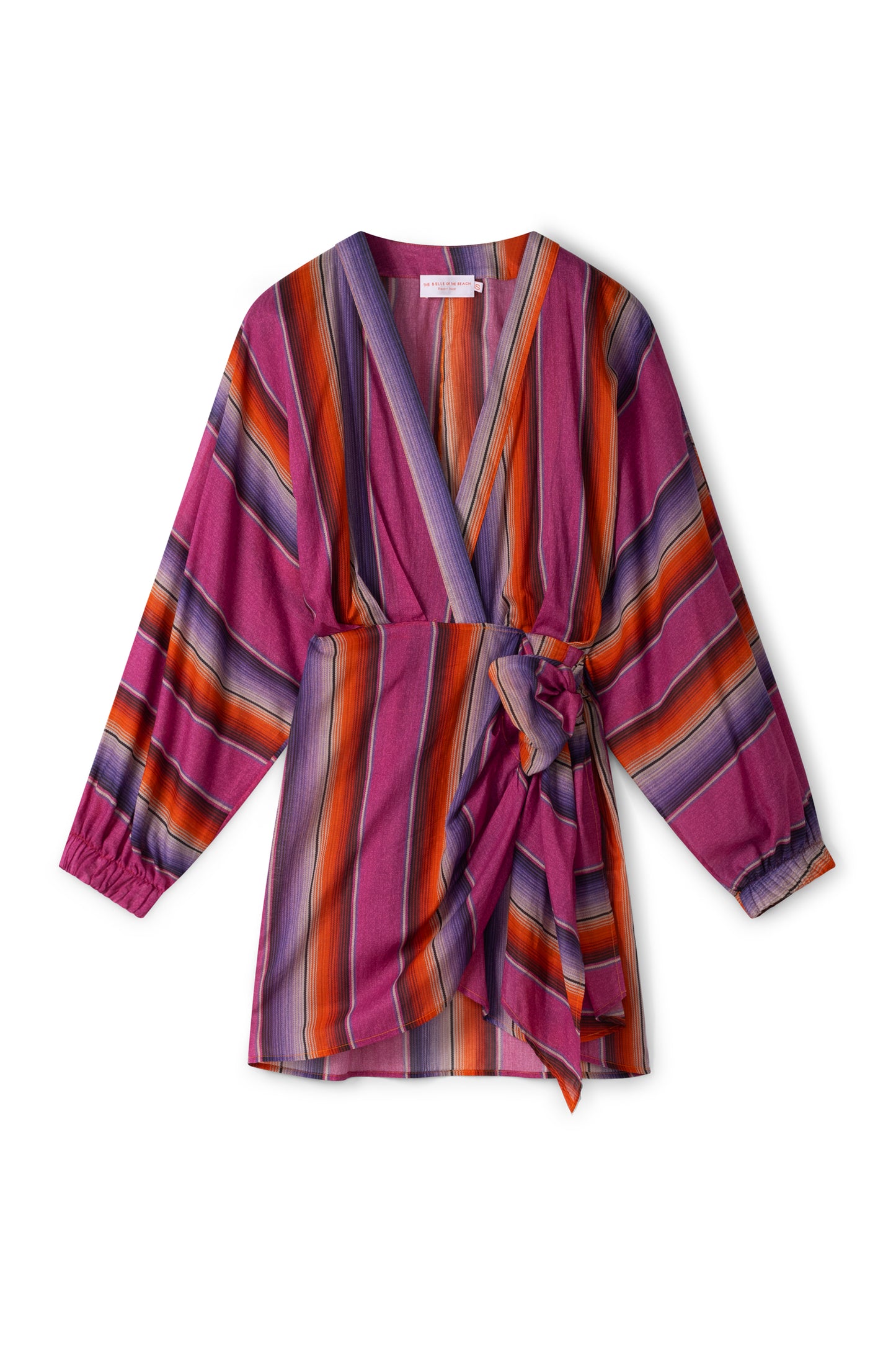 Suzy wrap dress - Fuchsia orange stripe