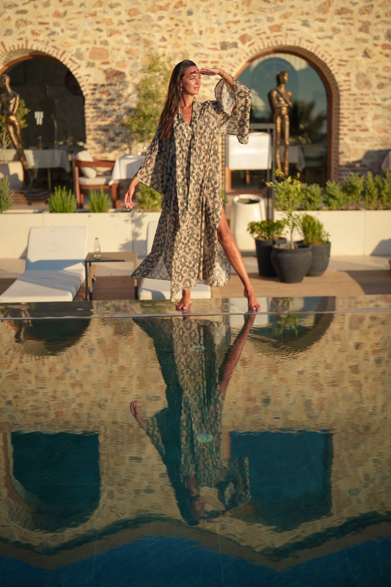 Anastasia Kaftan - Brown beige ikat