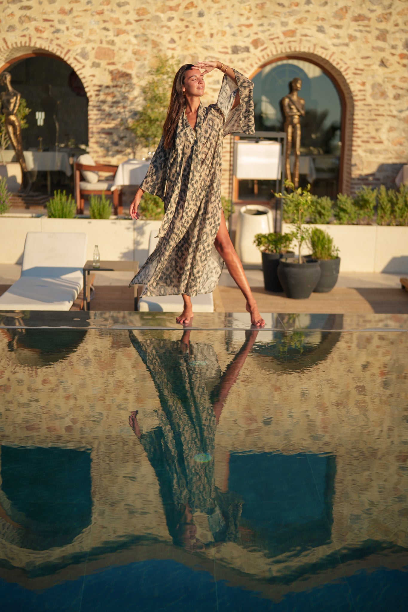 Anastasia Kaftan - Brown beige ikat