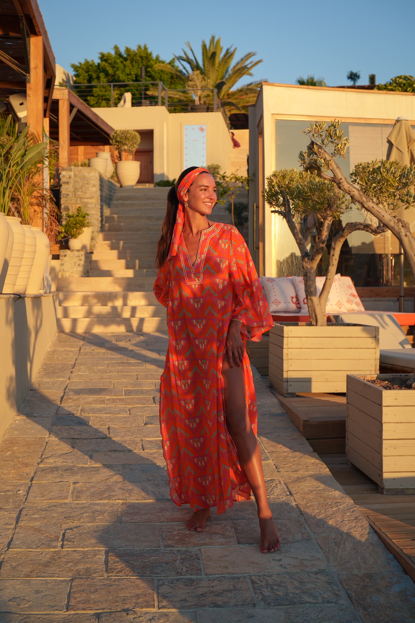 Anastasia Kaftan - Navayo orange green