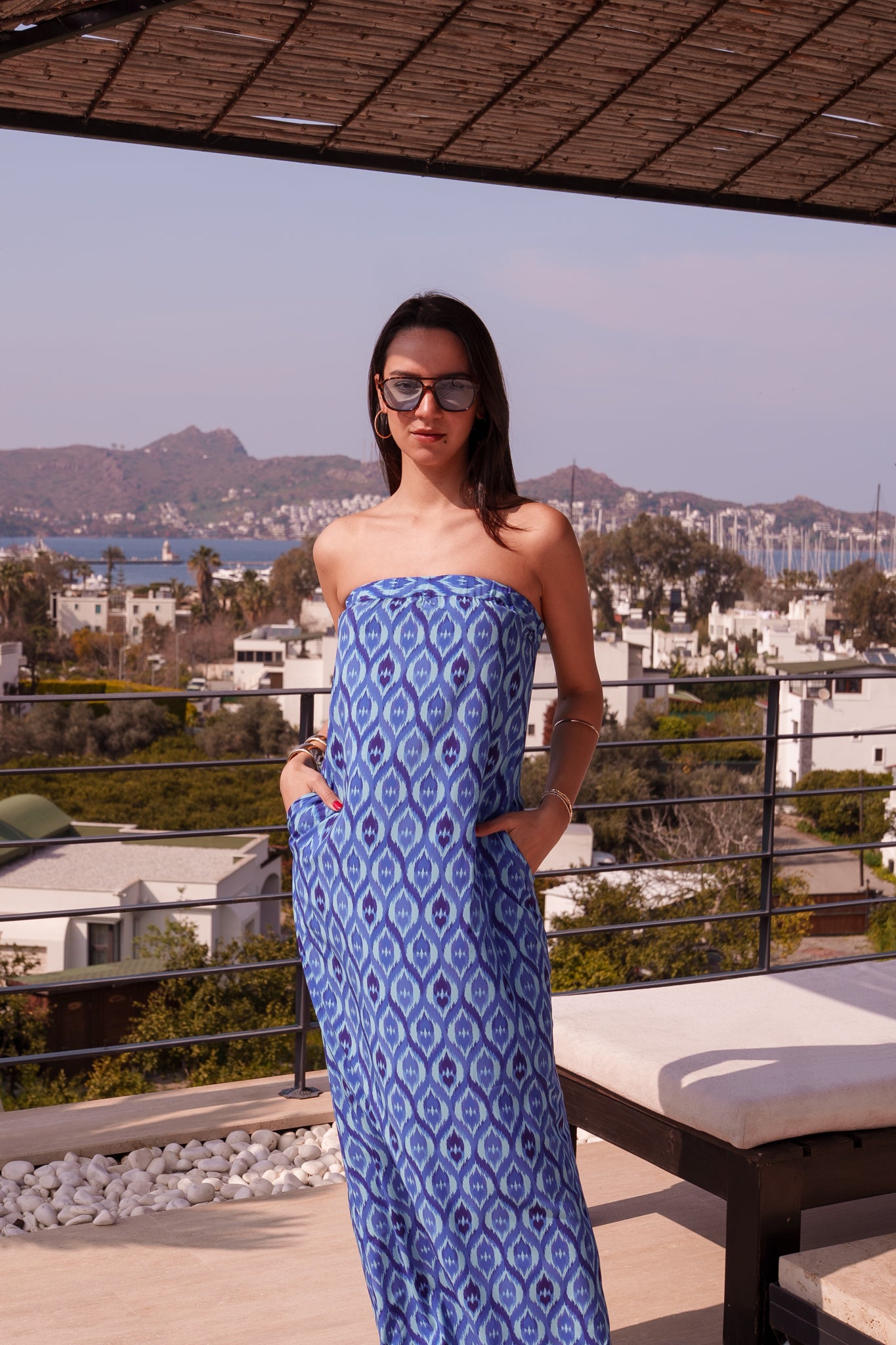 Maya dress - Bleu ikat