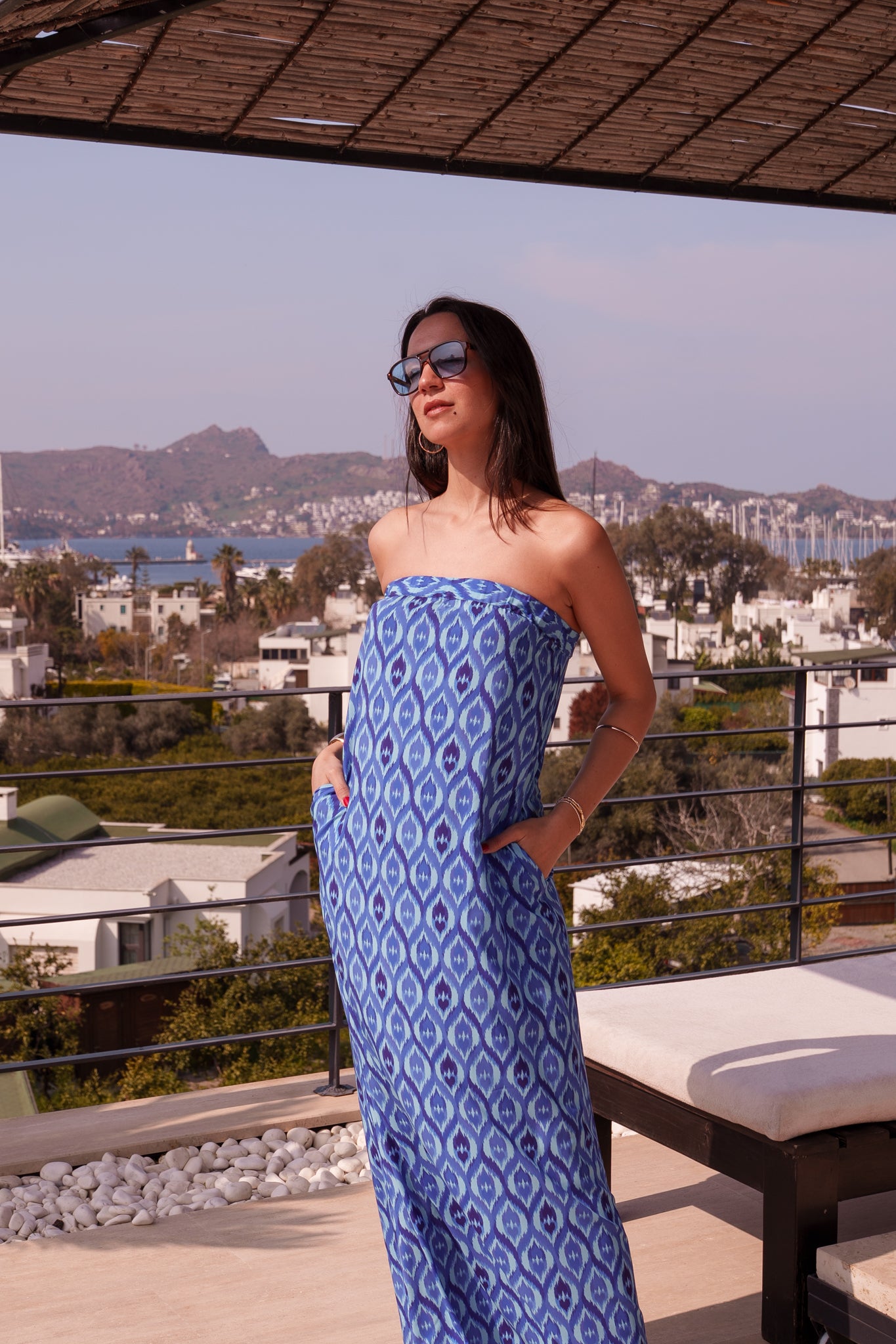 Maya dress - Bleu ikat