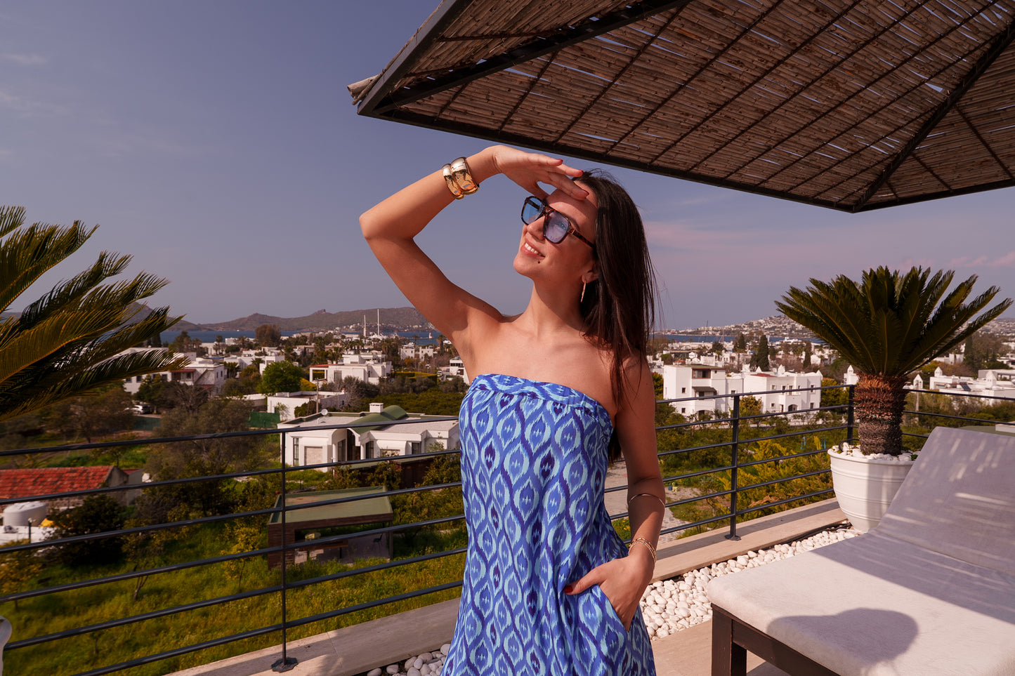 Maya dress - Bleu ikat