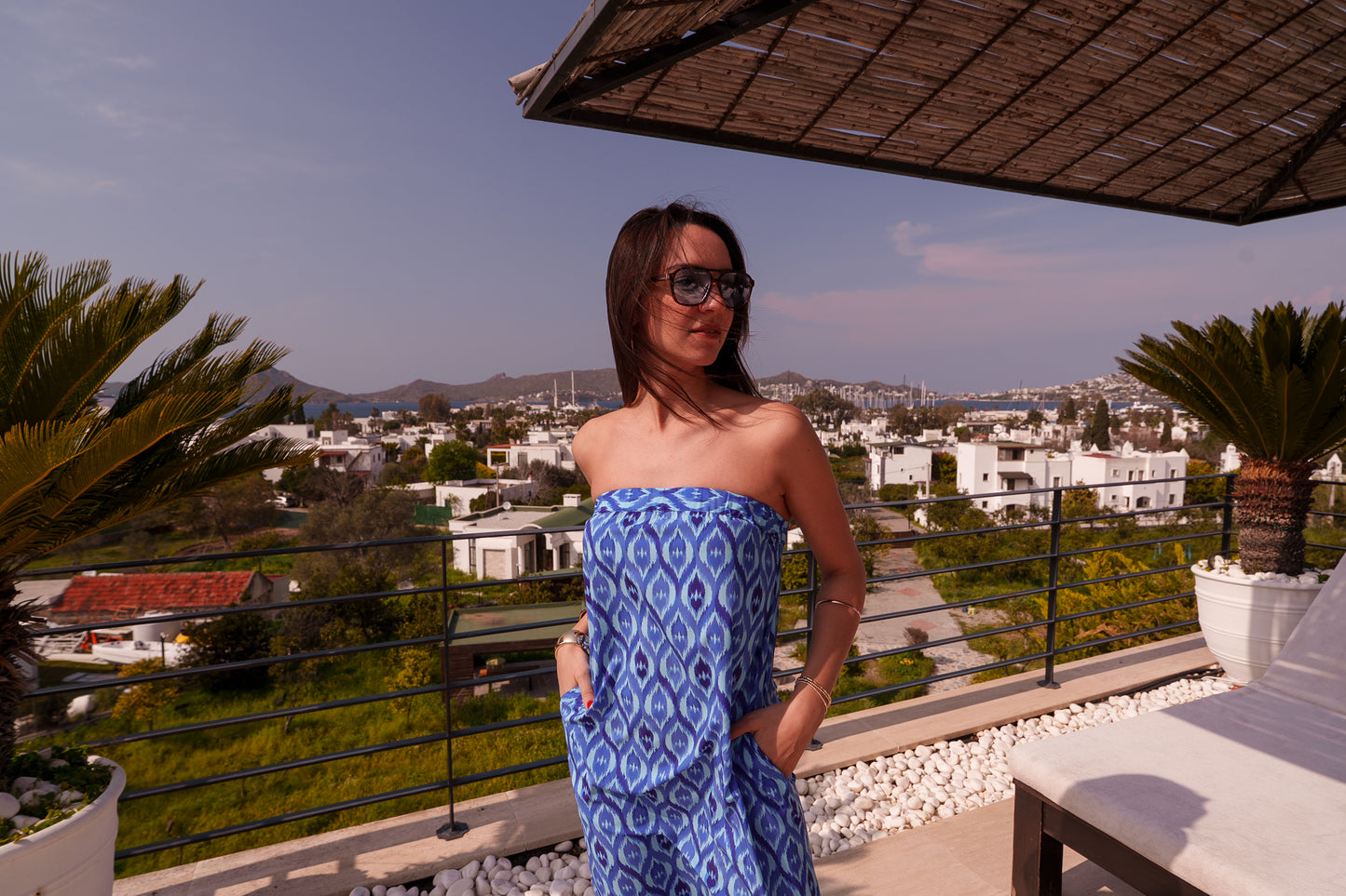 Maya dress - Bleu ikat