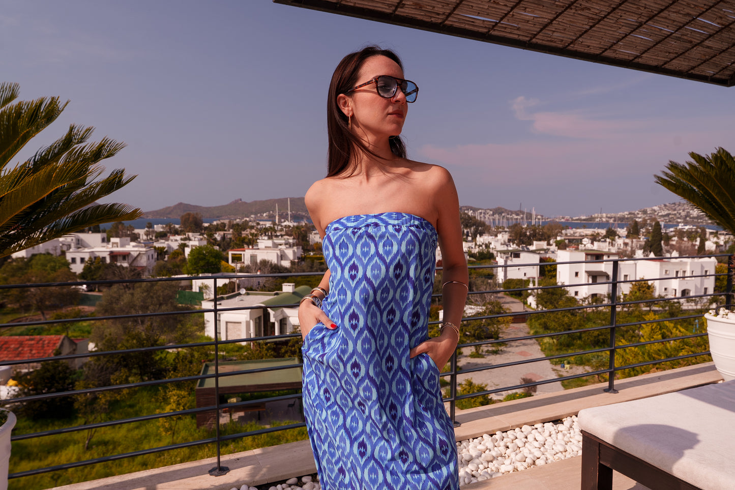 Maya dress - Bleu ikat