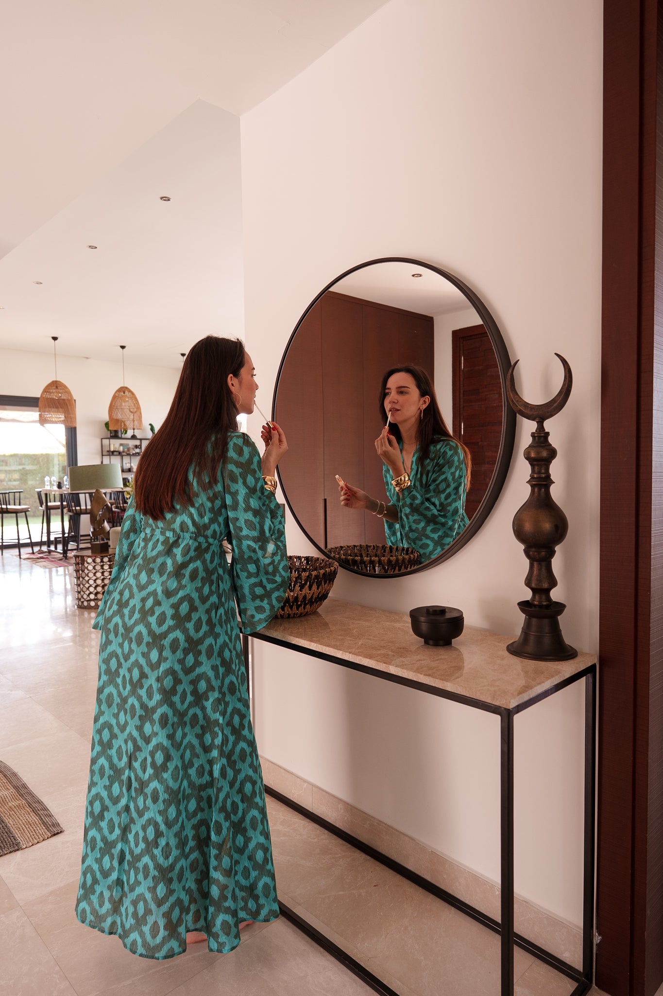 Mila kaftan - Turqoise ikat