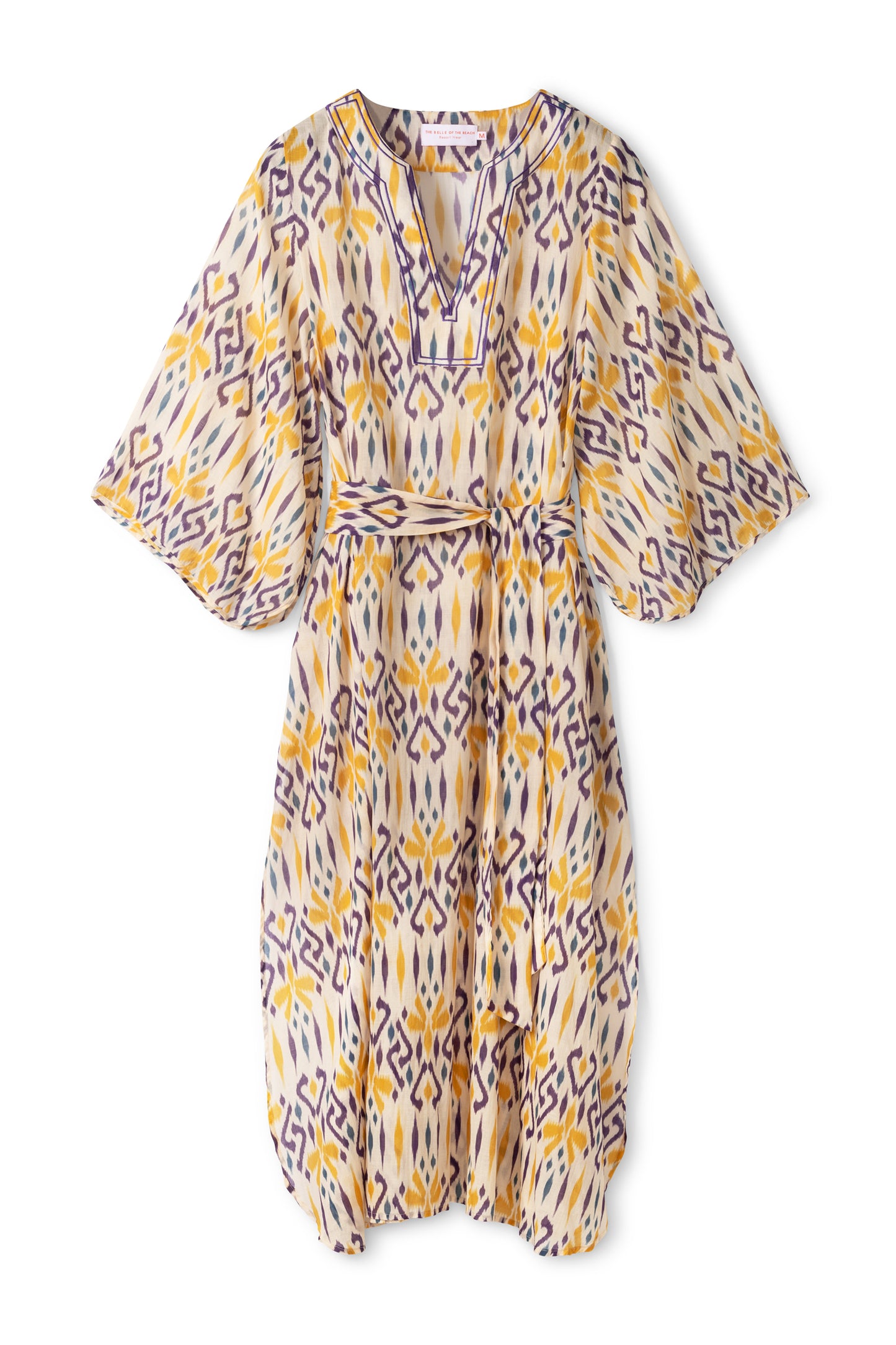 Anastasia Kaftan - Yellow beige purple ikat