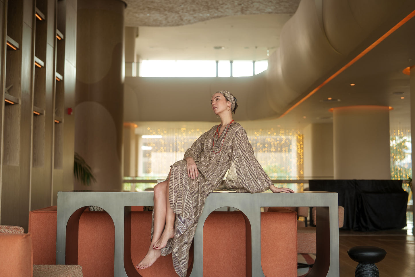 Anastasia Kaftan - Brown beige tribal