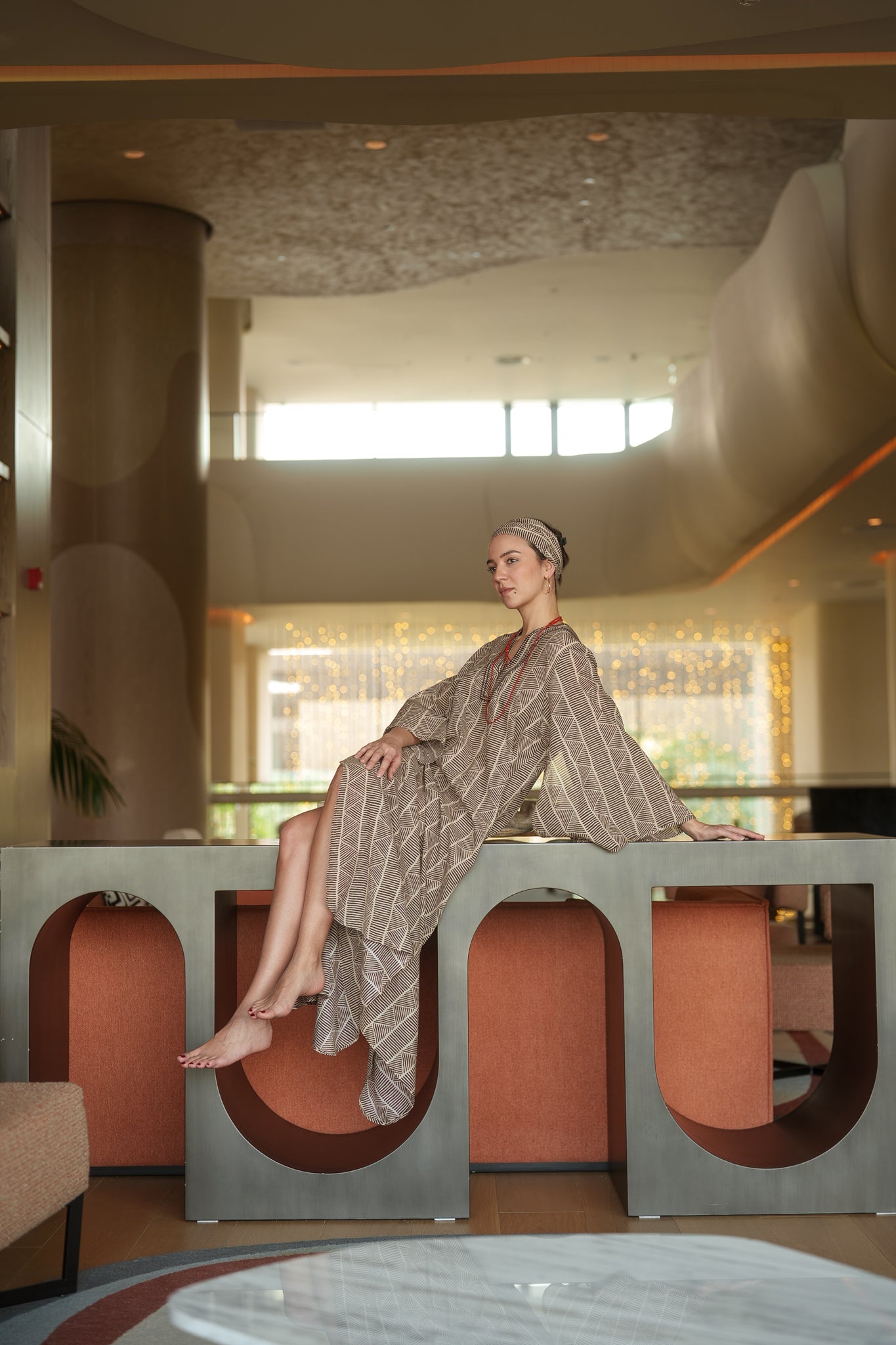 Anastasia Kaftan - Brown beige tribal