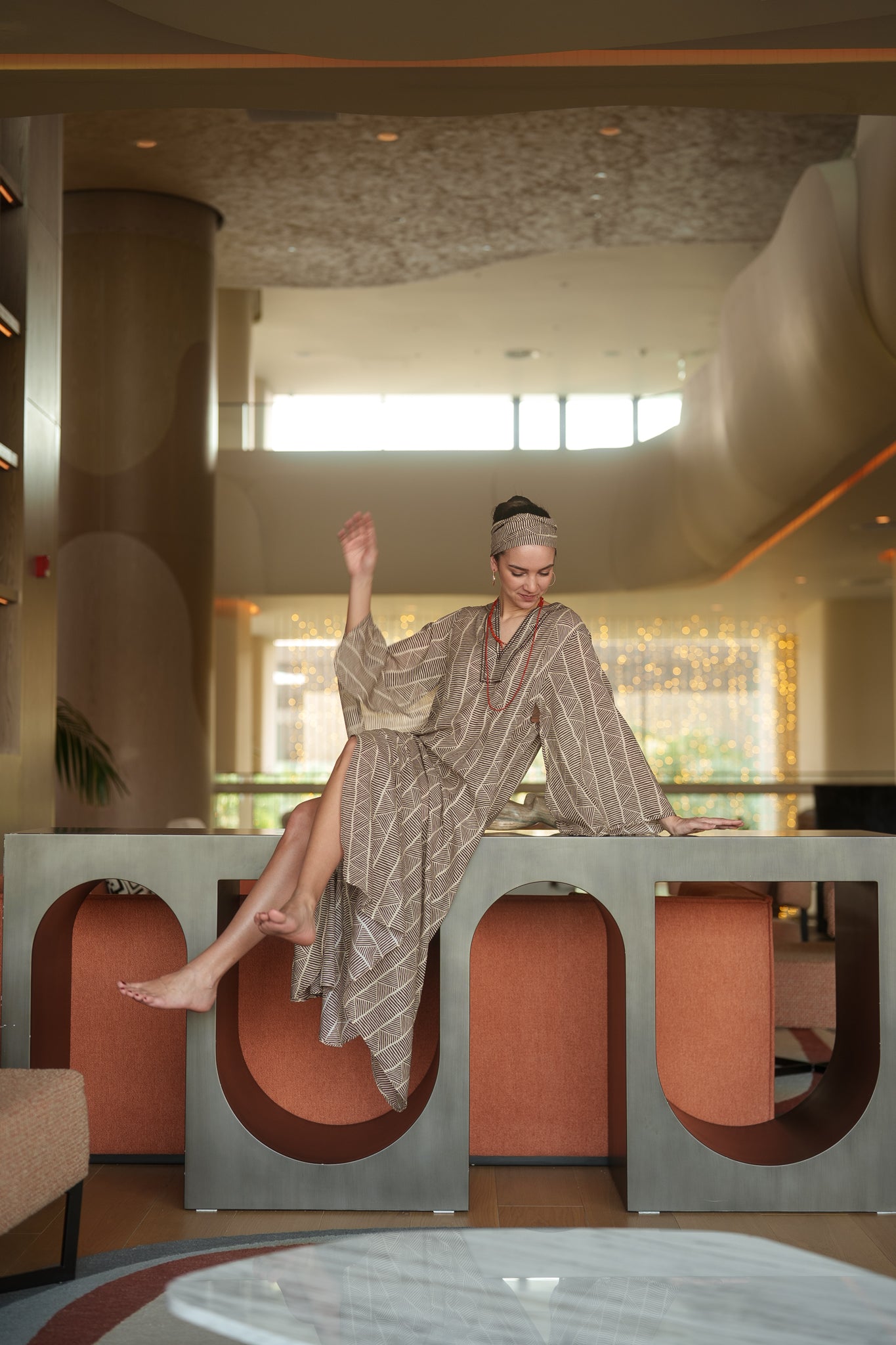 Anastasia Kaftan - Brown beige tribal