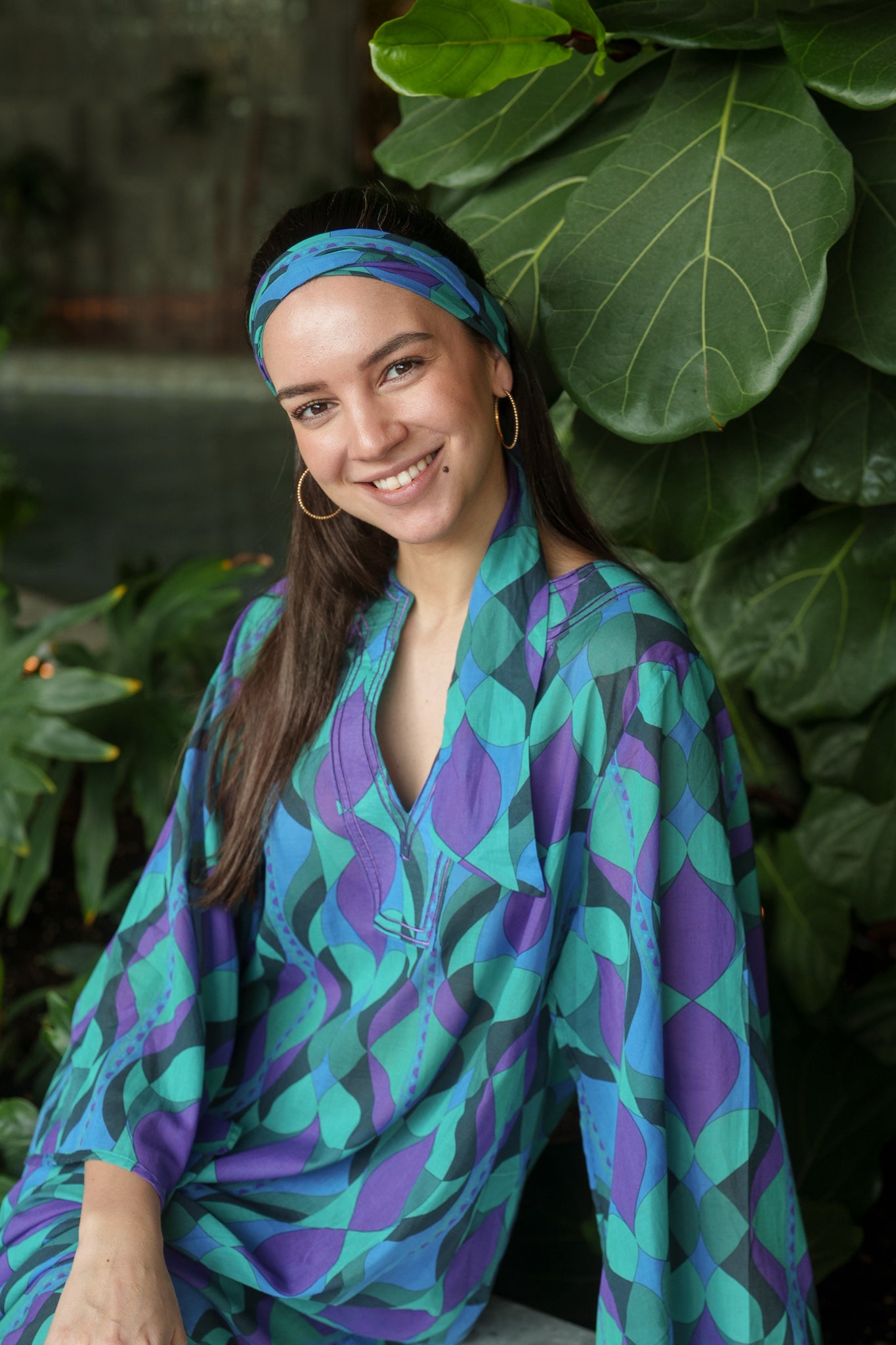 Anastasia Kaftan - Purple green retro