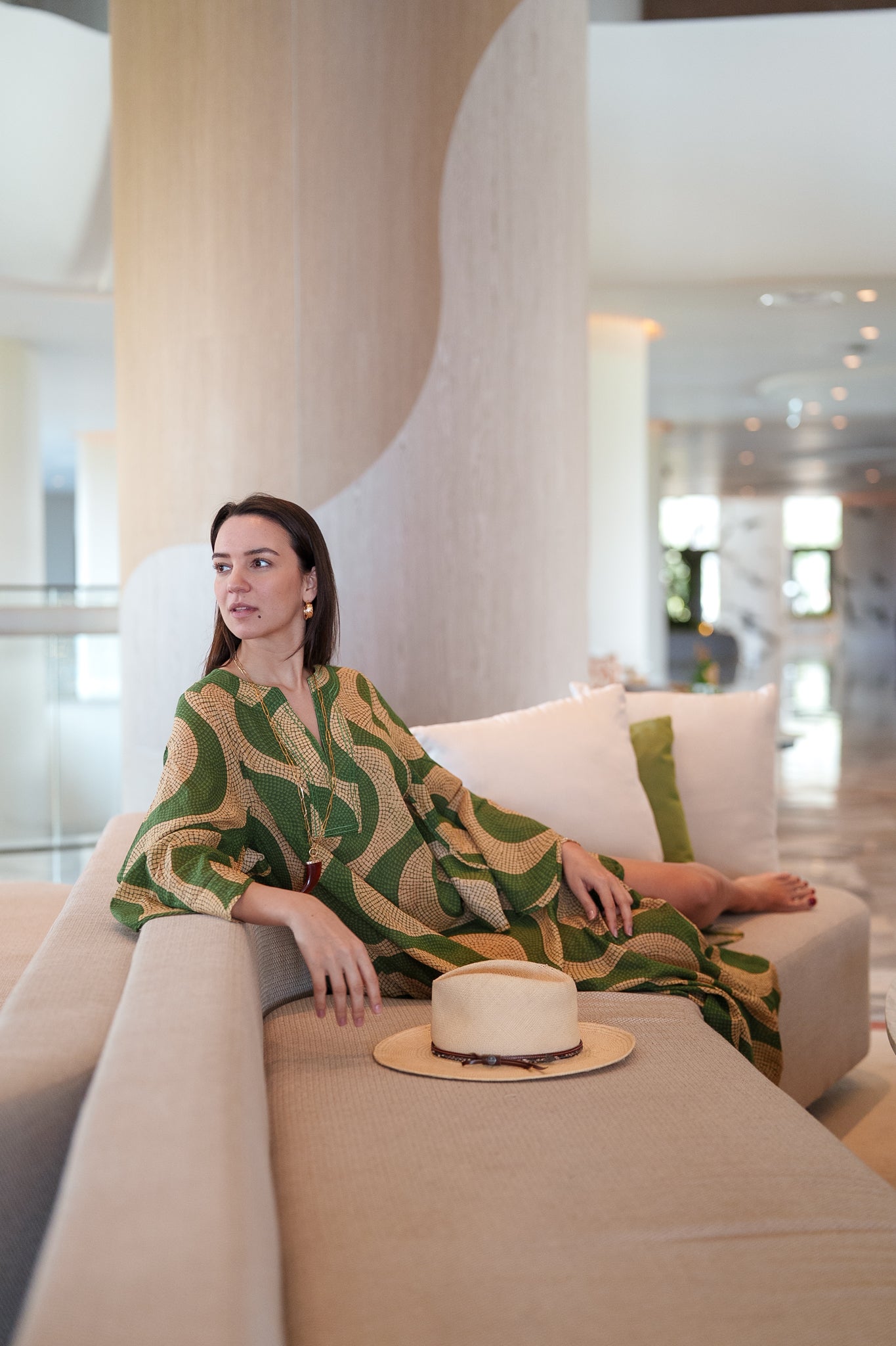 Anastasia Kaftan - Green beige tile