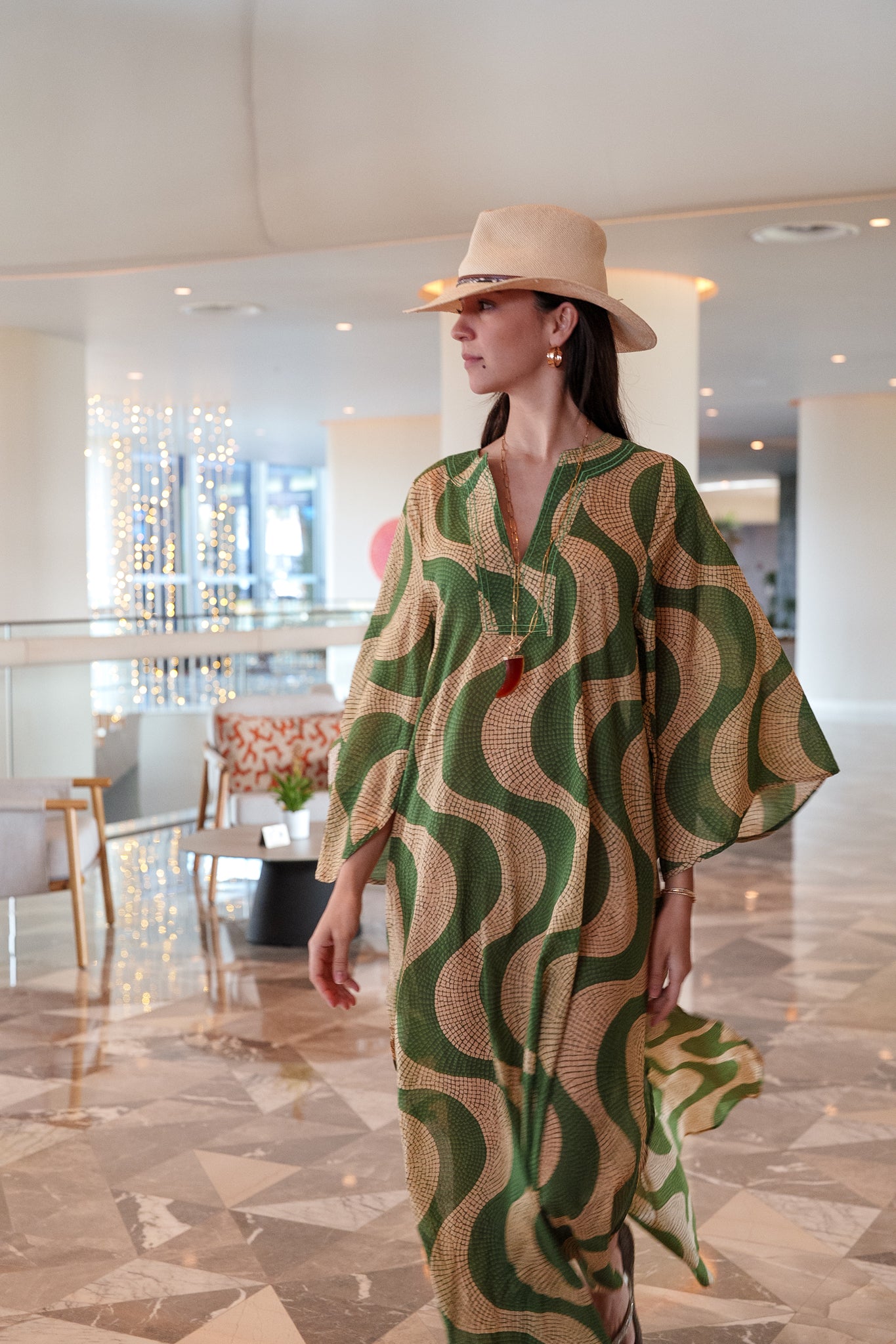 Anastasia Kaftan - Green beige tile
