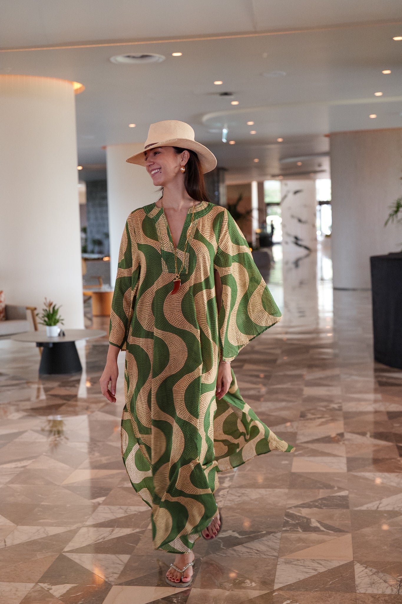 Anastasia Kaftan - Green beige tile