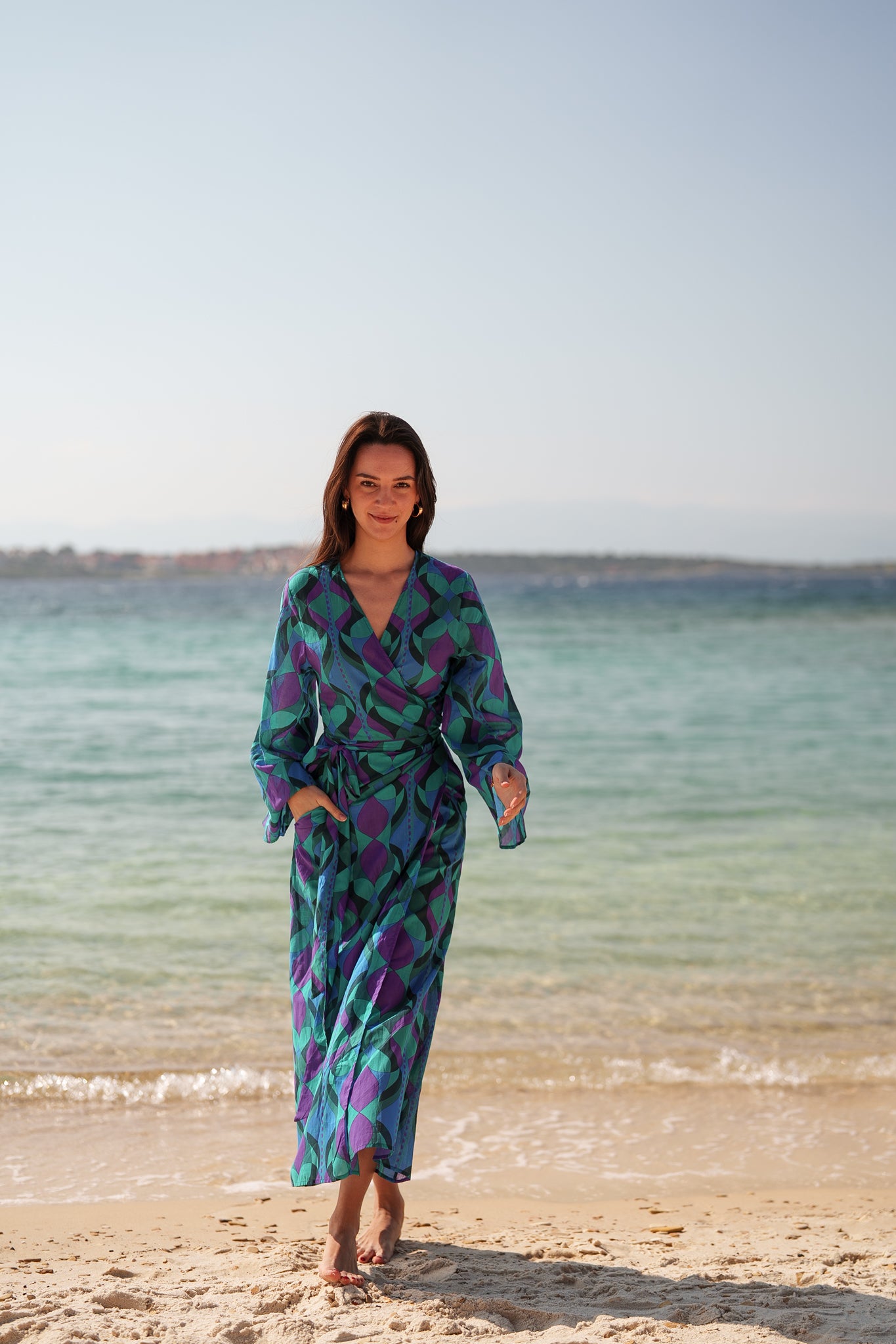Josephine dress - Purple green retro