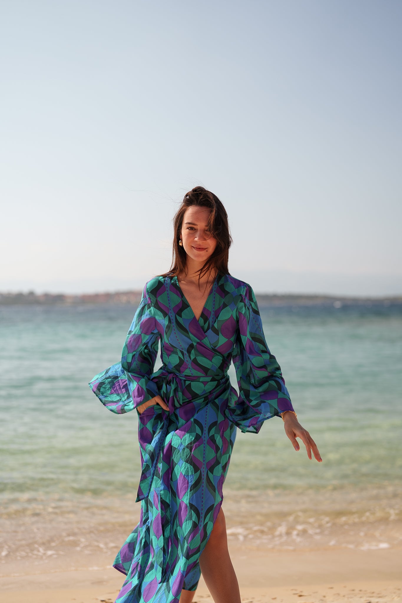 Josephine dress - Purple green retro