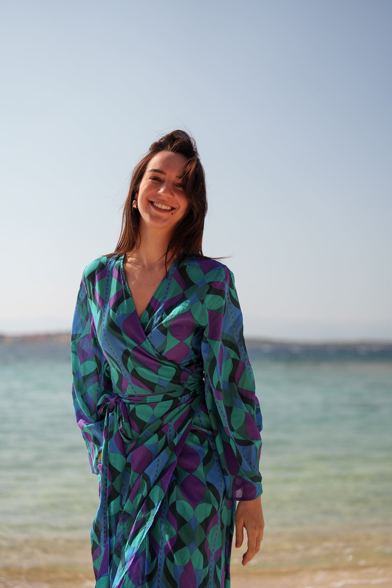 Josephine dress - Purple green retro