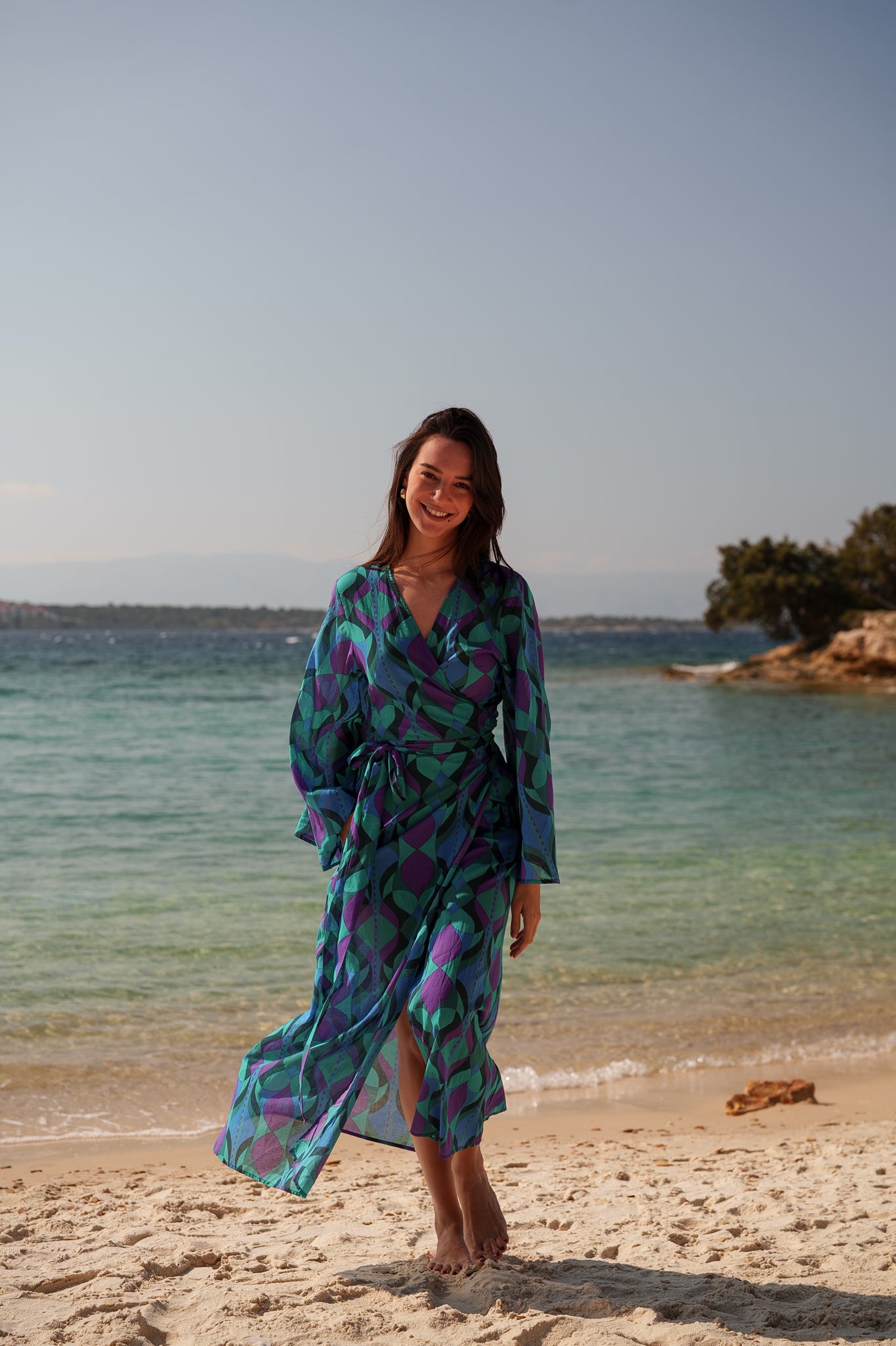 Josephine dress - Purple green retro