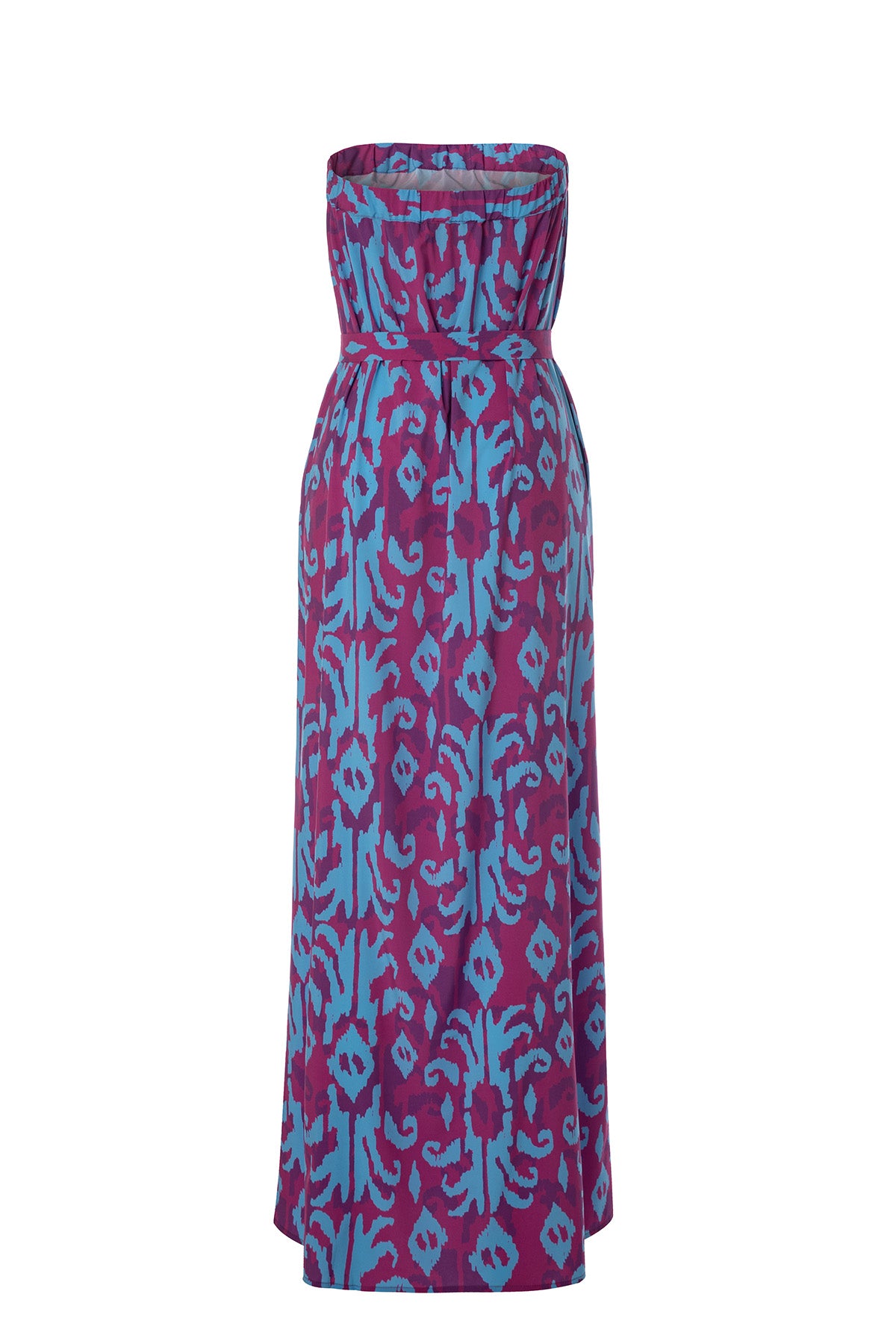 Maya dress - Burgundy blue ikat