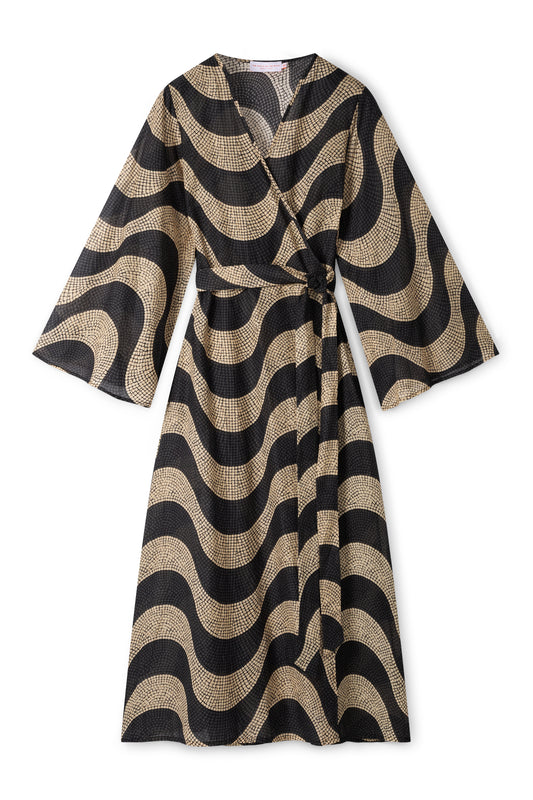 Josephine dress - Black beige tile