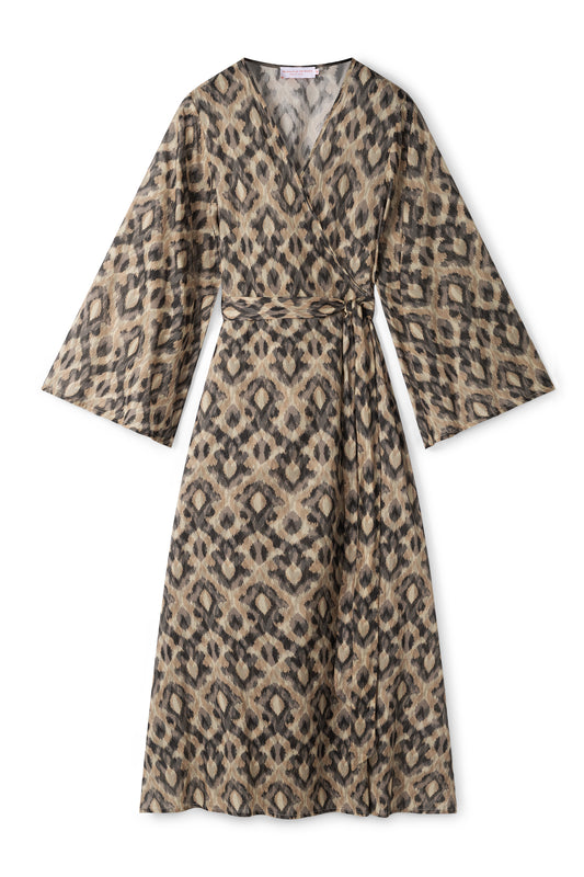 Josephine dress - Brown beige ikat