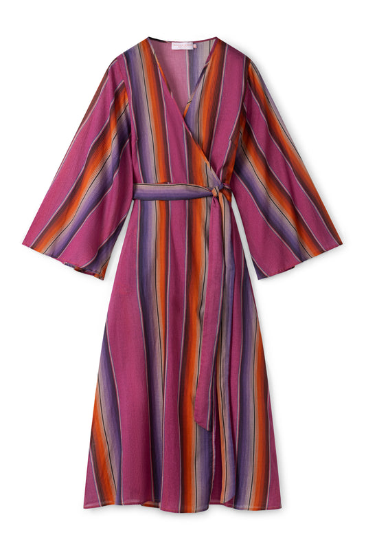 Josephine dress - Fuchsia orange stripe