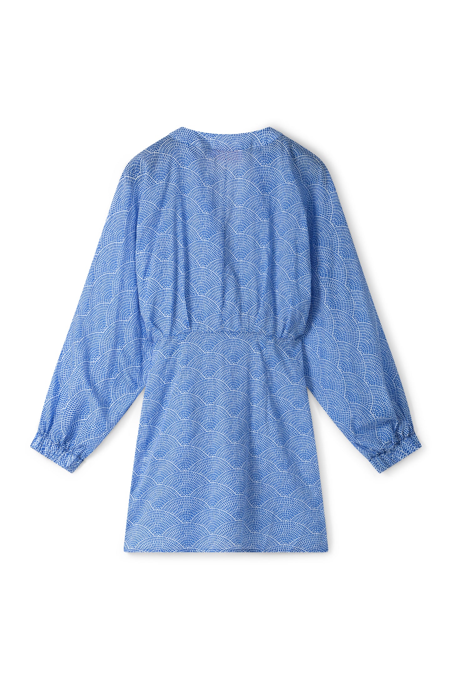 Suzy wrap dress - Blue white fan