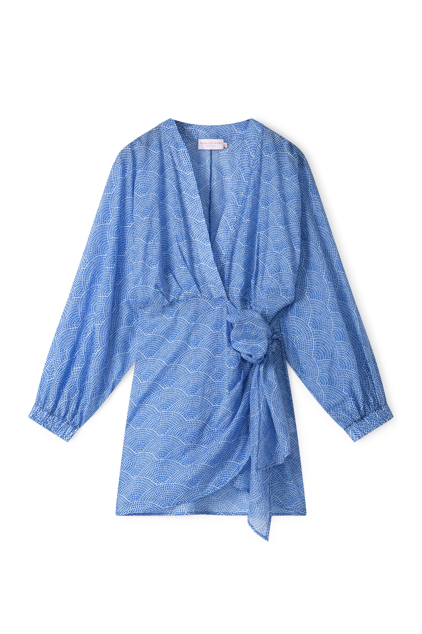 Suzy wrap dress - Blue white fan