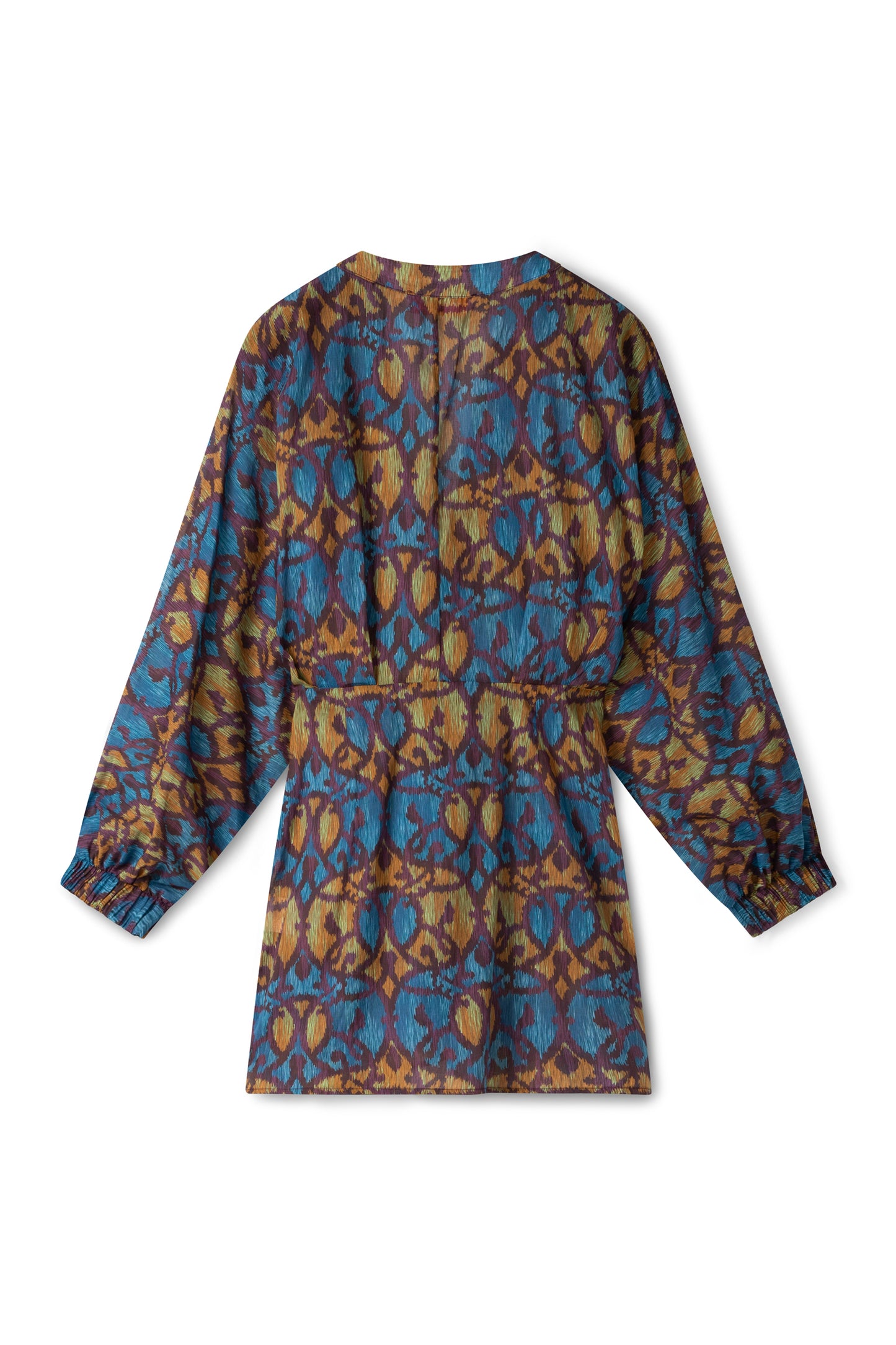 Suzy wrap dress - Bleu yellow ikat