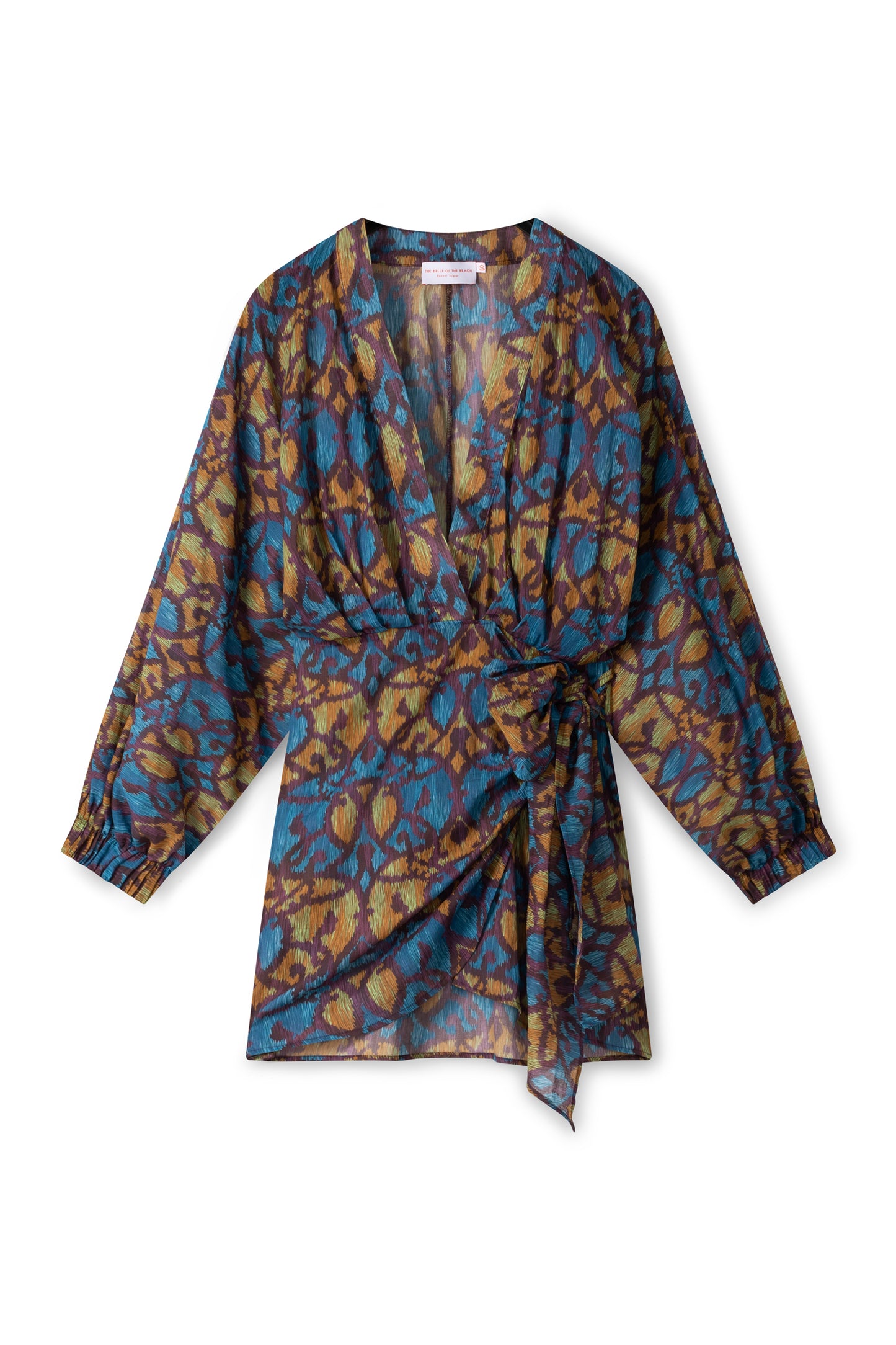 Suzy wrap dress - Bleu yellow ikat
