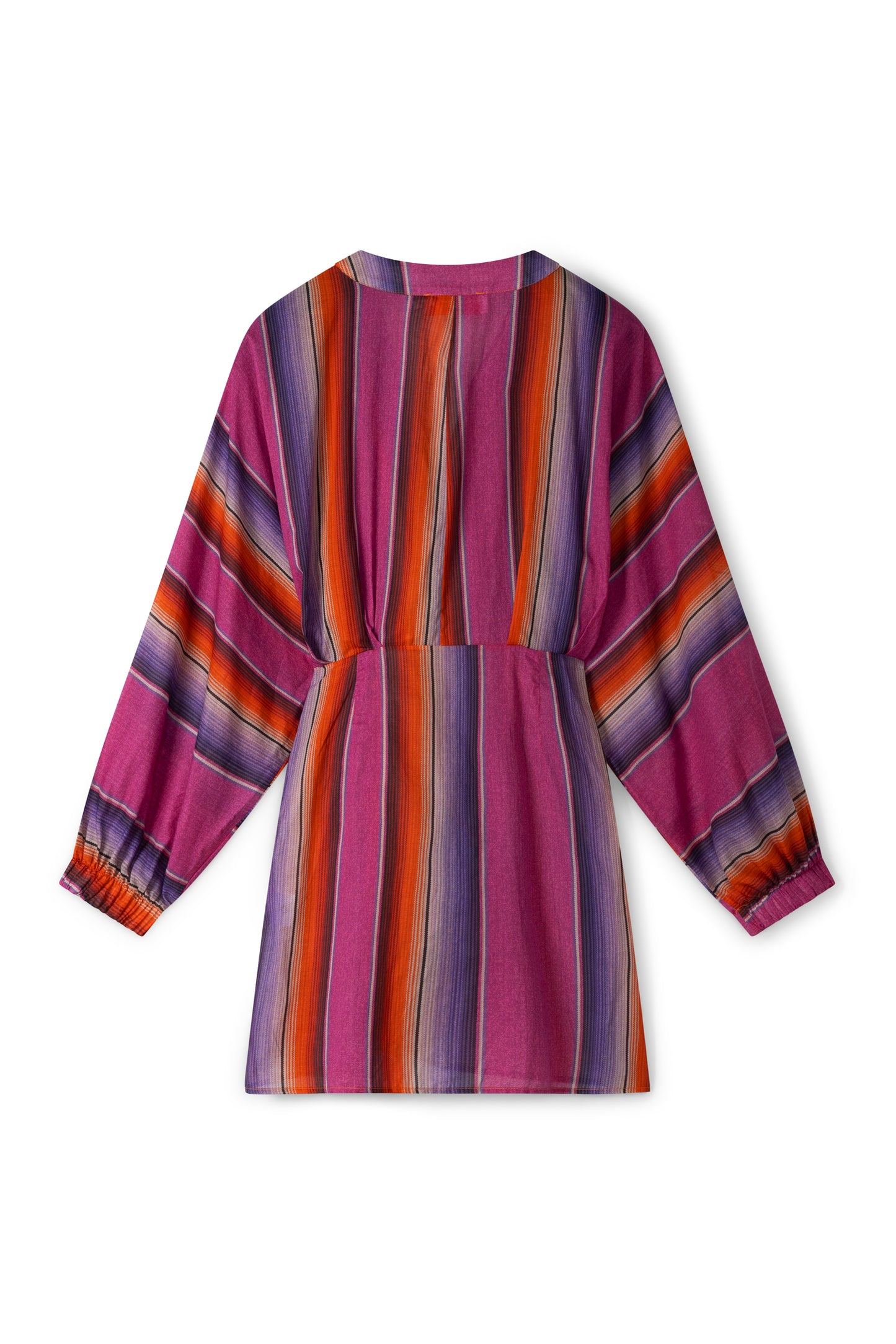 Suzy wrap dress - Fuchsia orange stripe