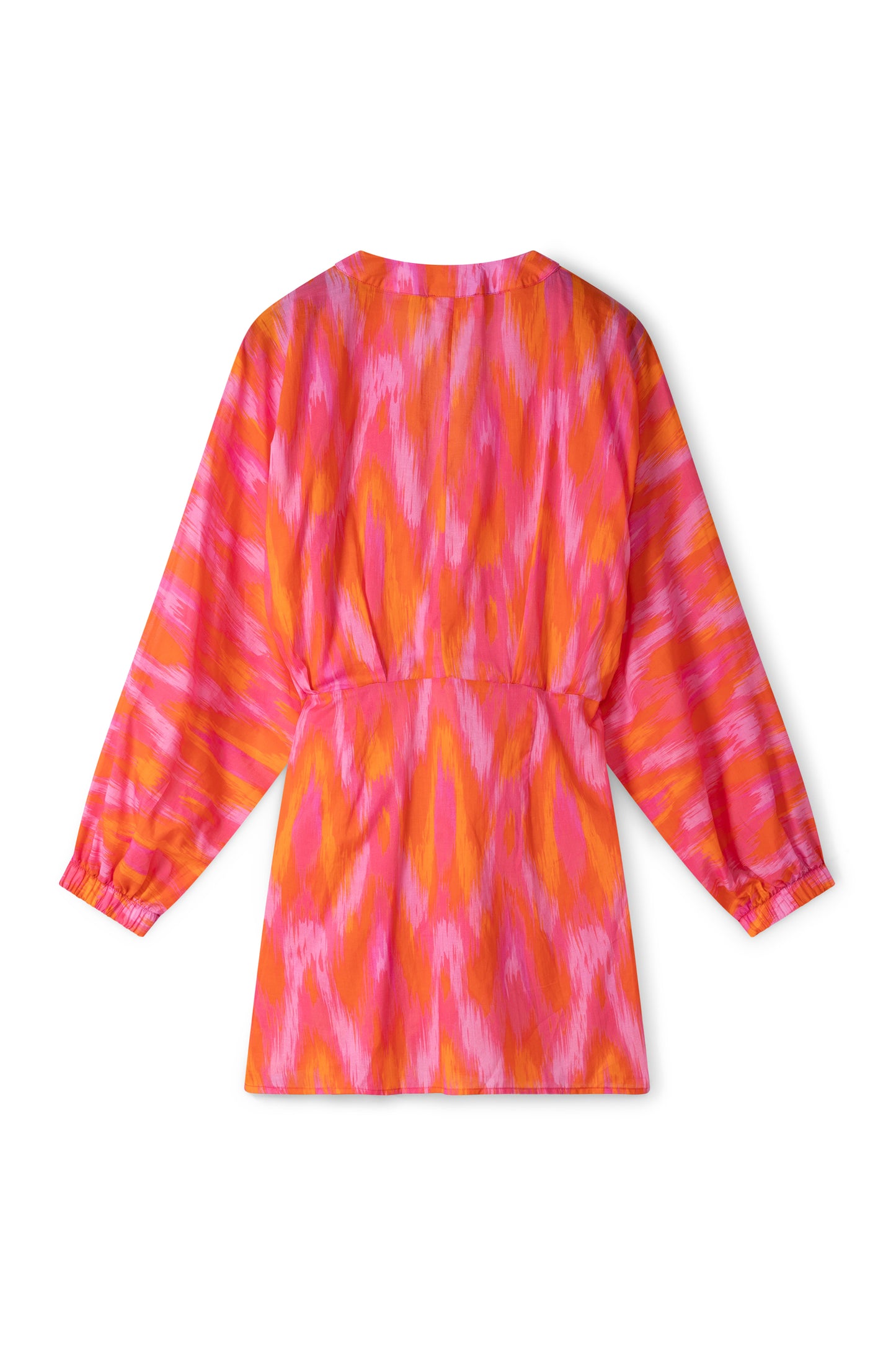 Suzy wrap dress - Neon pink ikat