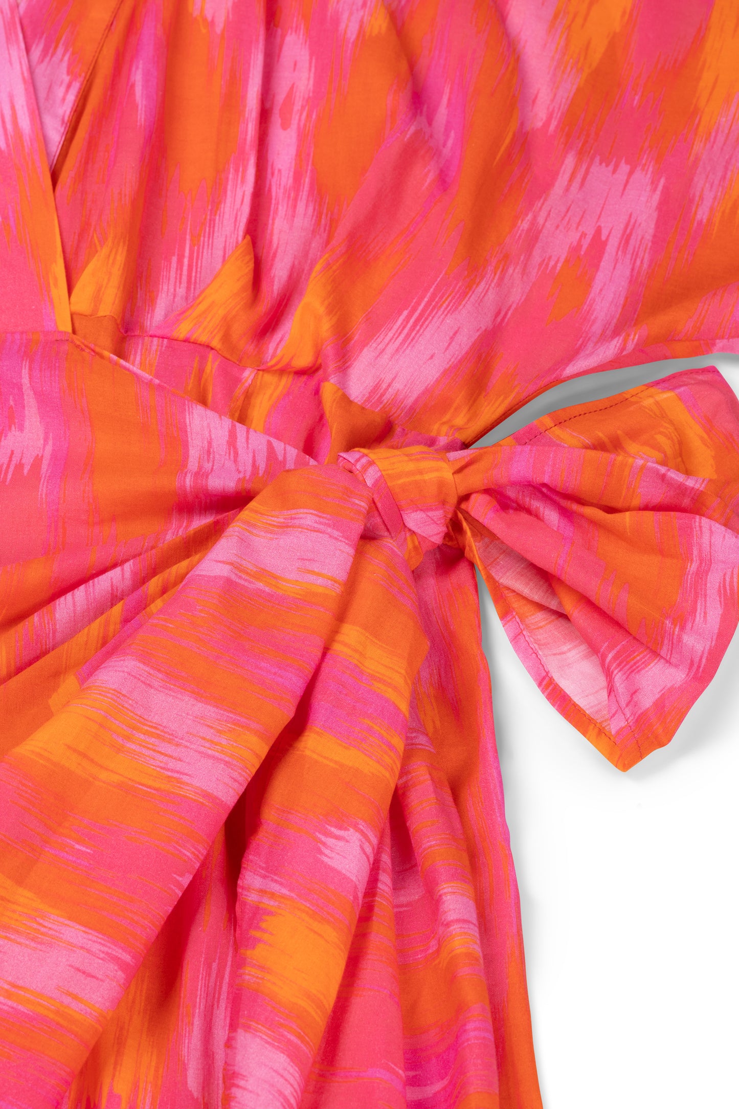 Suzy wrap dress - Neon pink ikat
