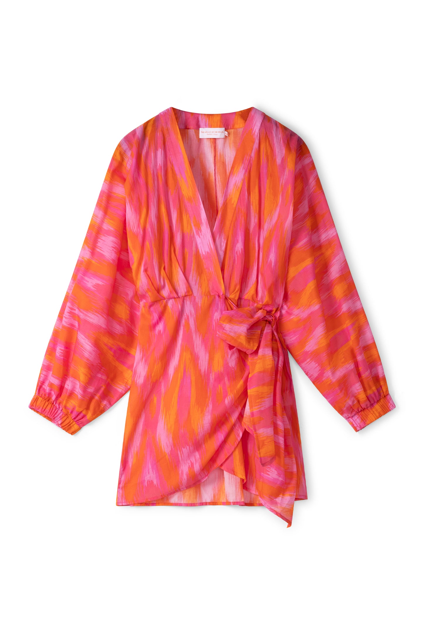 Suzy wrap dress - Neon pink ikat