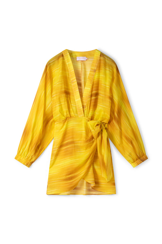 Suzy wrap dress - Yellow aquarelle